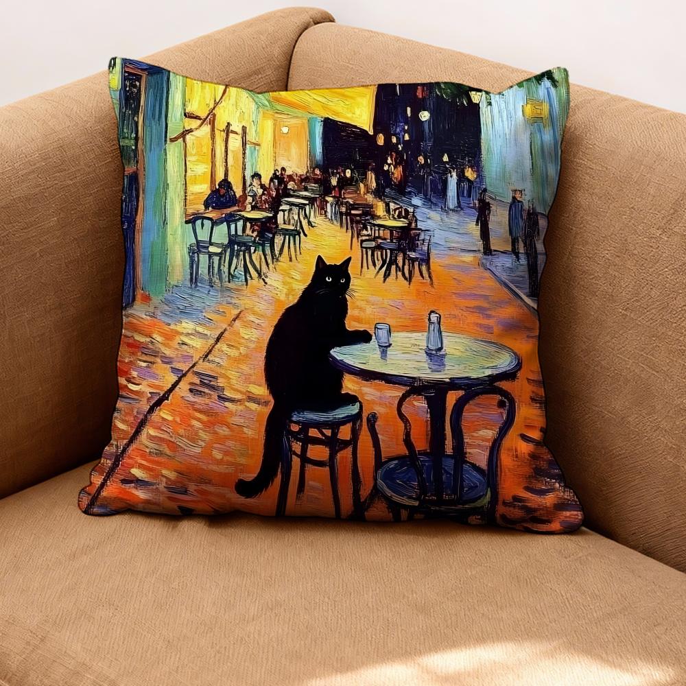 Vincent Van Gogh Cushion Cover Premium Comfort Reversible Pillow Cove -Two In One Design for Any Room & Car Interior