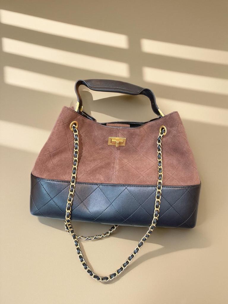 Cross-border new Xiaoxiangfeng large diamond chain bag retro color matching stray tote bag commuter shoulder messenger bag