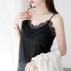 Summer Versatile Satin Interior Tops with Lace Solid Color Women’s Camis & Tank Tops