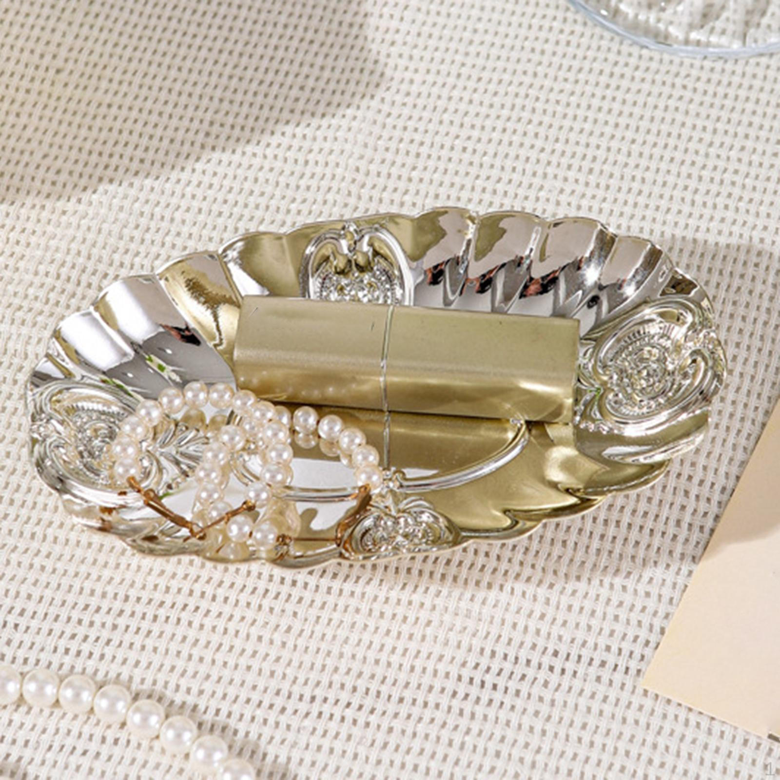 

Подставка для ювелирных изделий, тарелка для украшений, переносная тарелка для домашнего декора, держатель ключей для входа в общежитие серебряный