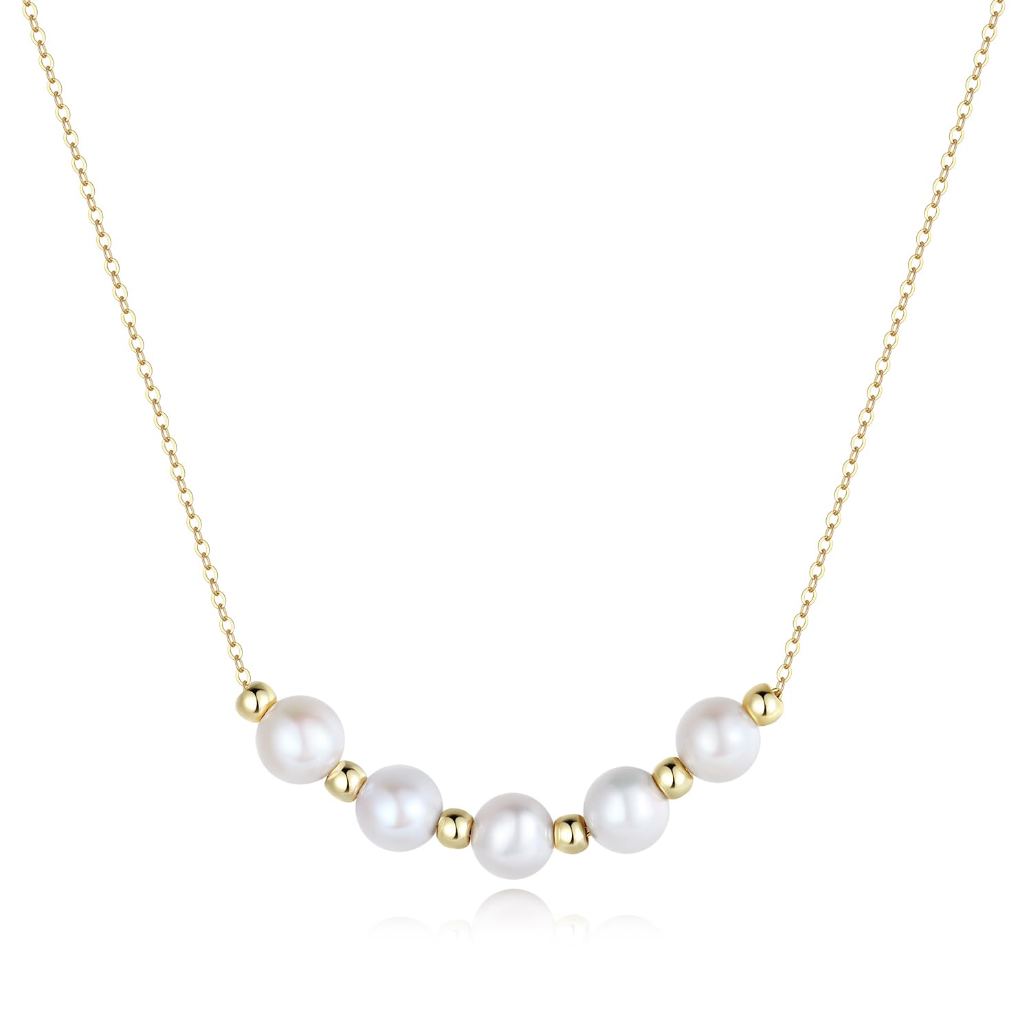 

Ожерелье из натурального жемчуга для белого пресноводного 14К ручной работы 45см NP11J [Stjarna] Женщины, Жемчуг, 6-7мм, Золото, Ожерелье, Регулируемое, золотой