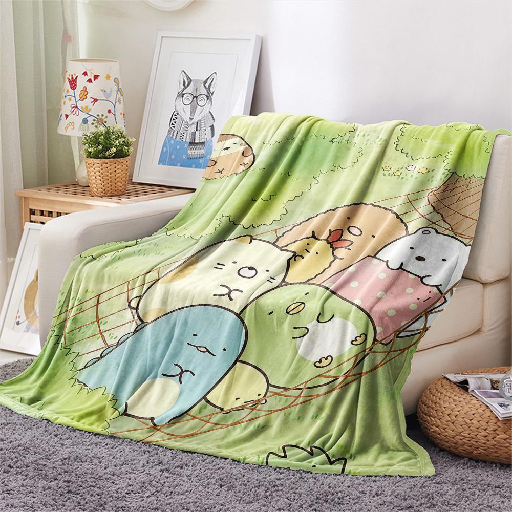 Sumikko Gurashi2 Flannel Blanket, High Quality Comfortable for All Seasons, Home Decor, Warmth and Comfort