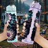 1PC Dark Dandelion Flower 750ml Color Plastic Sports Water Bottle Leakproof Flip Straw Lid Suitable for Sports Office Home Use