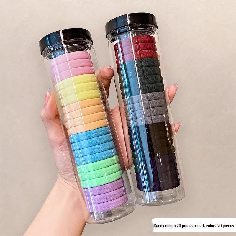 Women's Seamless Rubber Band Hair Tie - 2025 New High Ponytail, Simple Design with Leather Cover