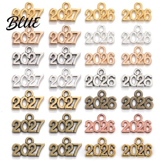 Holiday Number Decor 50Pcs 2026 Alloy Charm Vintage Decoration Accessories