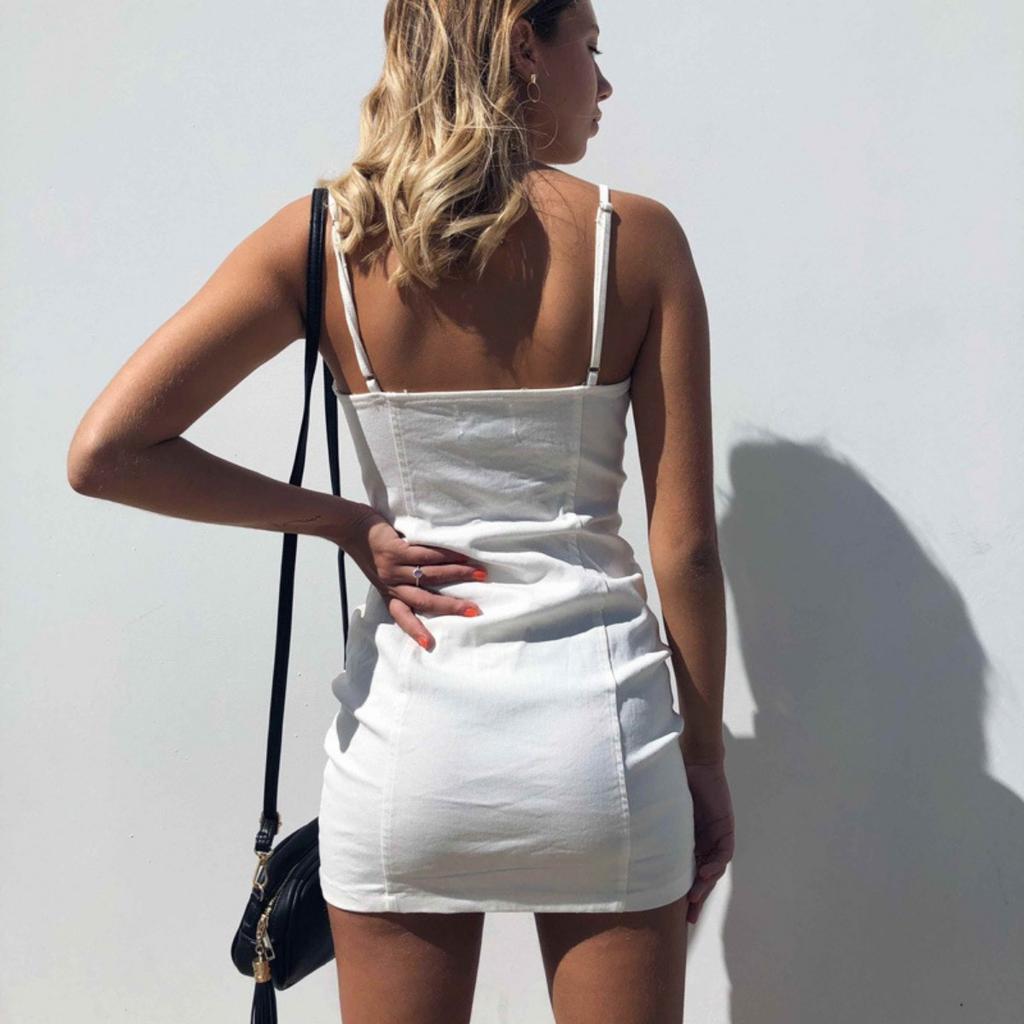 Summer New Women's Dress Sexy Bodycon Ring Detail Zipper Cami Dress Hot in Europe America
