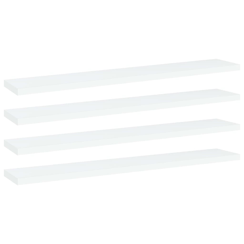 Bookshelf Boards 4 Pcs White 60 X 10 X 1.5 Cm Engineered Wood