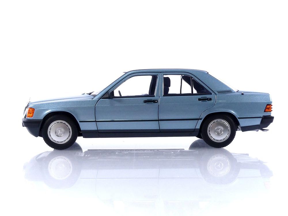 Norev Scale 190E 1984 Light Blue Metallic Diecast Model Car 1/18 Mercedes-Benz (W201) (183828)