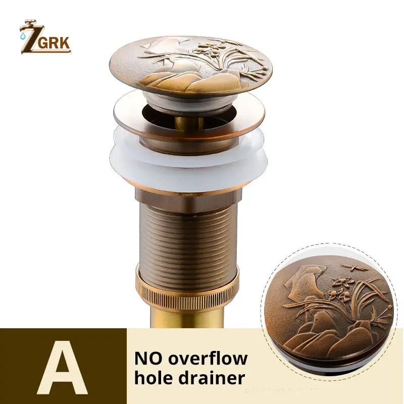 Bathroom Basin Sink Pop Up Drain Antique Brass Clic-clac Waterlet Vanity Sink Waste Drainer Art Carving Bathroom Accessories