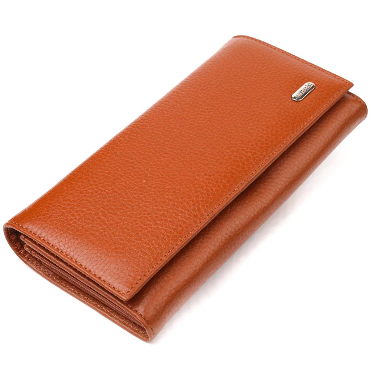 

Жіноче портмоне з монетницею з натуральної шкіри CANPELLINI Wallet 21524 Світло-коричневе