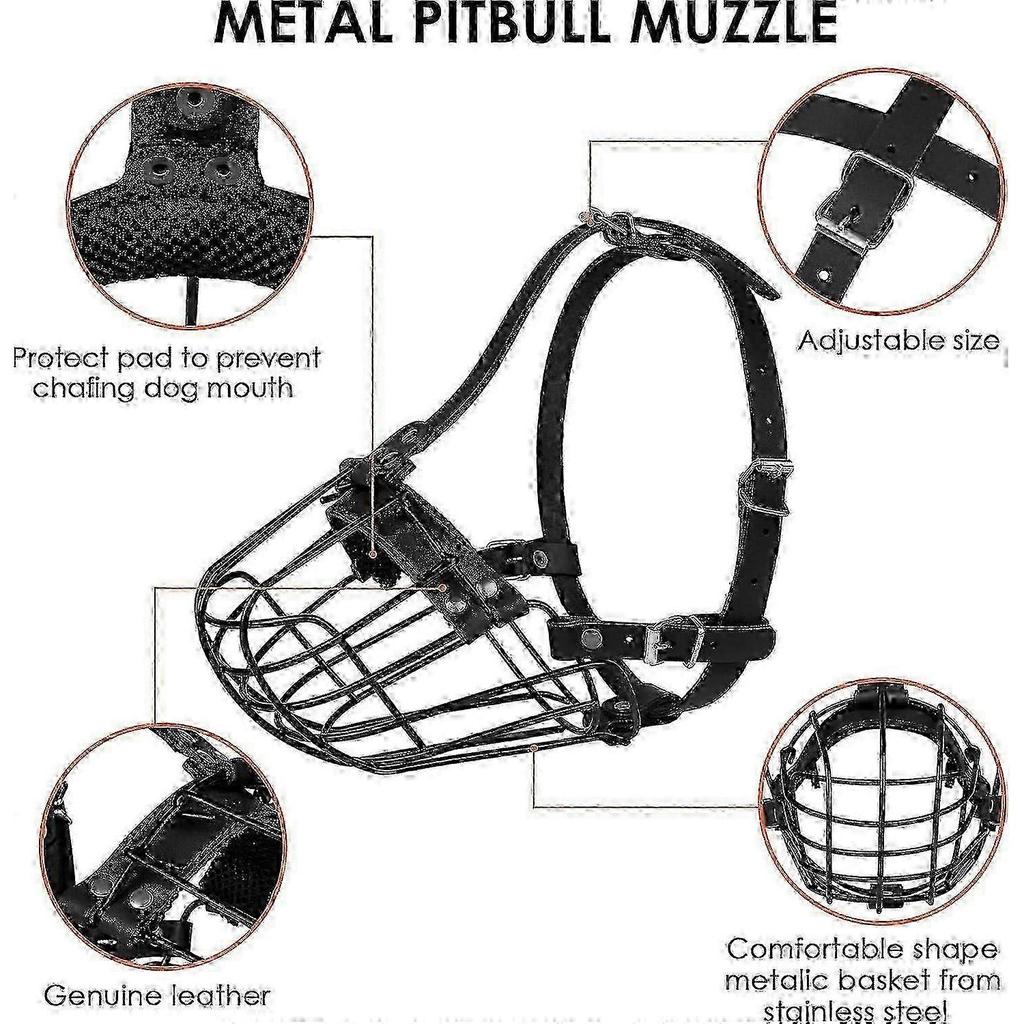 Metal Basket Dog Muzzle for Pitbull Amstaff Staffordshire - Breathable