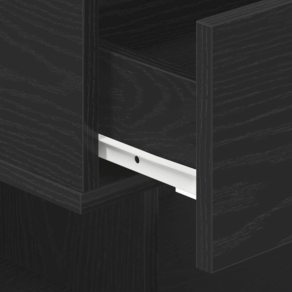 Nightstand Black Oak Look 40 x 35 x 65 cm Engineered Wood