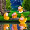 4 Pcs Monkey Miniatures Resin Mini Monkey Figurines Cartoon Miniature Monkey Statues for Desk DIY Micro Landscape