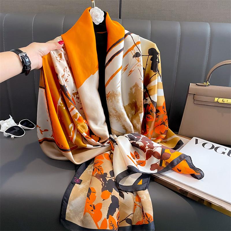 Modny nadruk Duży szal szalik dla kobiet Luksusowy projekt Pashmina Wrap Hidżab Foulard Kobiece plażowe szale Bandana Opaska na głowę Echarpe