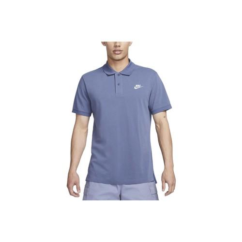 Nike logo print solid color straight-cut short sleeve T-shirt for men, blue