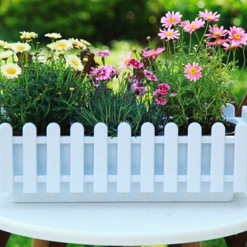 Fashionable Rectangular Flower Pots Strip Large Thickened Fence Basin Handmade DIY Vegetable Slot Extra Home