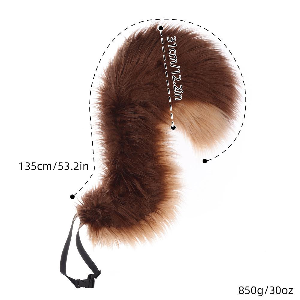Squirrel Fox Tail Cosplay Large Size Gradient Animal Tail Accessory Plush Tail Animal-themed Party Stage Costume Decoration Prop
