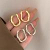 Trendy Geometric Ear Clips Comfortable Irregular Hoop Earrings for Women Girl Fashionable Unique Valentines Day Gift