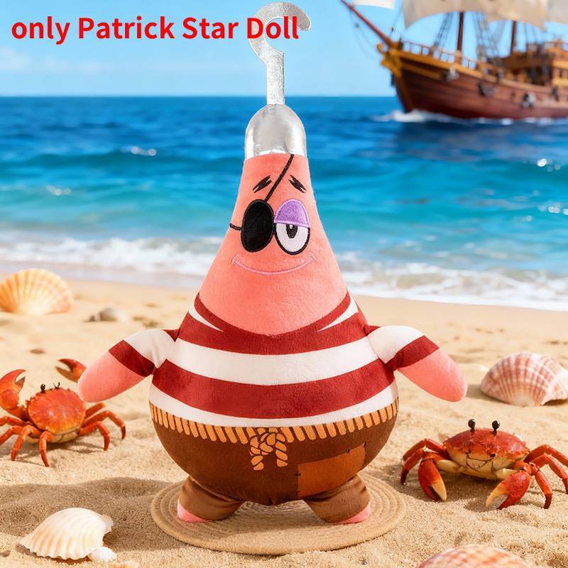 Spongebob Squarepant Patrick Star Plush Toy With Pirate Style Design For Kids Gift And Collectible Patrick