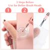 3 Packs Acrylic Nail Brush for Nails Art, 3D Nail Art Brush Kolinsky Acrylic Nails Brushes Set Nailes Lining Brushes with Non-Slip Handle for Women
