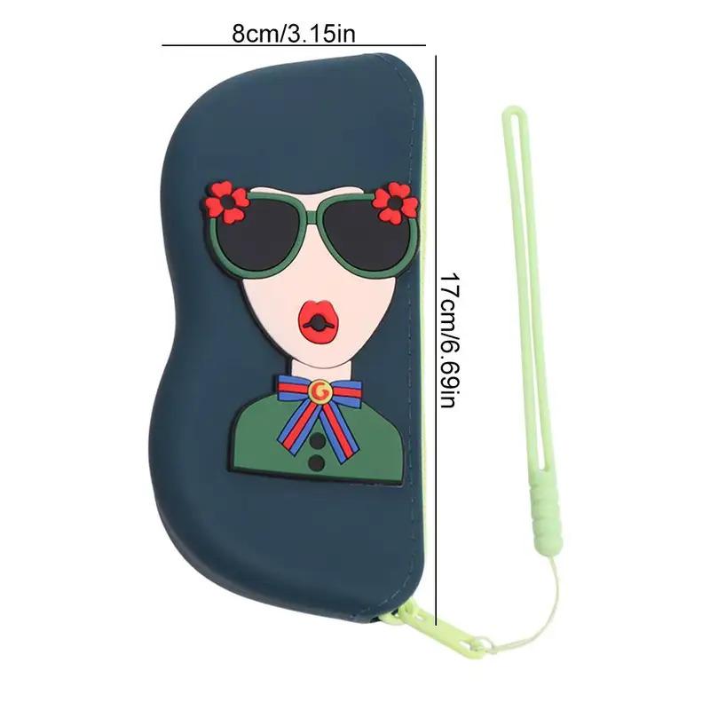 Multifunctional Silicone Glasses Bag Dustproof Cartoon Silicone Eyeglasses Case Coin Purse Waterproof Sunglasses Storage Clip