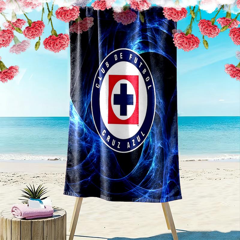 Cruz Azul Print Beach Towel, Large Soft Quick Dry Towel for Beach Camping Swimming