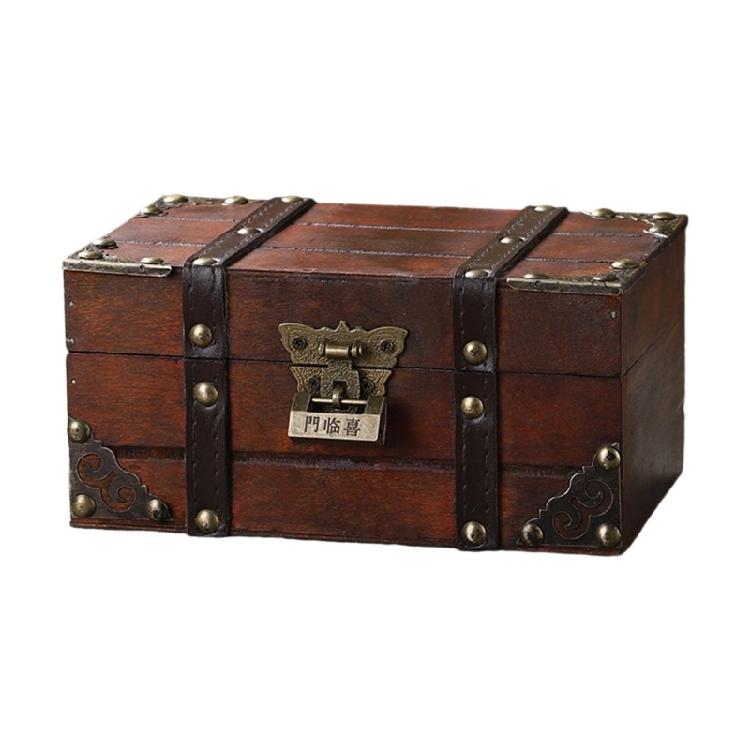 Multipurpose Decorative Jewelry Box With Compartment Dividers Safe Key Lock Wood Storage Cabinet