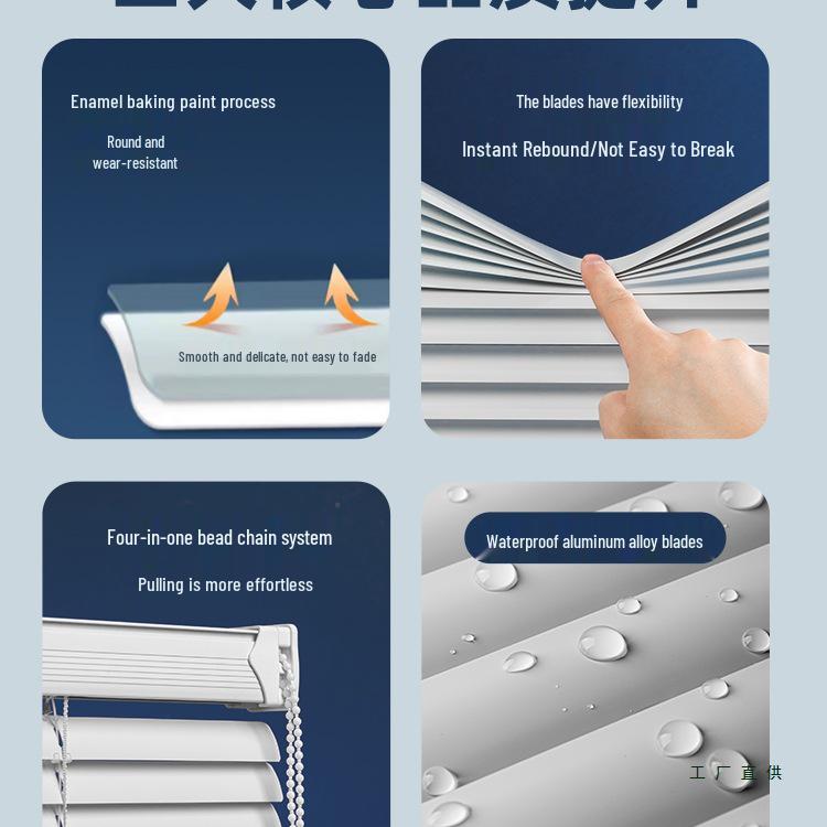 Venetian Roller Blinds - Blackout Shading for Bathroom, Toilet, Office, and Kitchen Windows, No Drilling Required