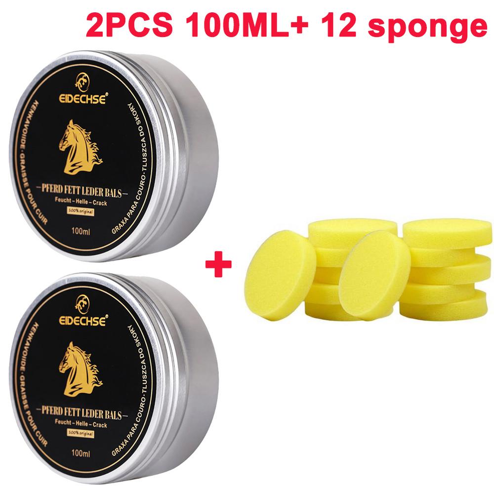 100ML Car Seat Leather Refurbished Wax Leather Shoes Polish Glazing Wax for Leather Renovation, Sofa, Car Seat 1/2PCS