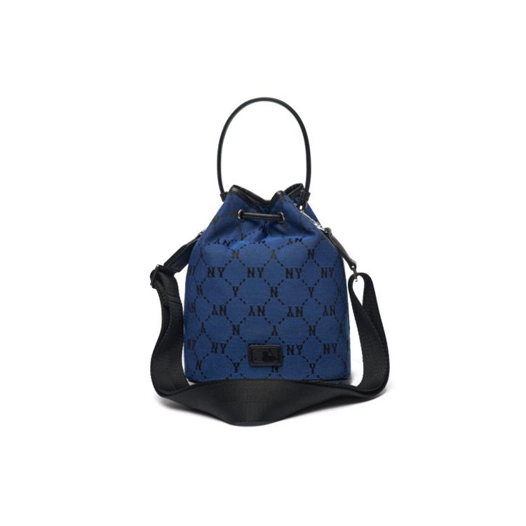 New MLB Monogram Collection Polyester Bucket Bag, Handbag, Crossbody Bag Regular Unisex Blue 3ABMS011N-50BLD