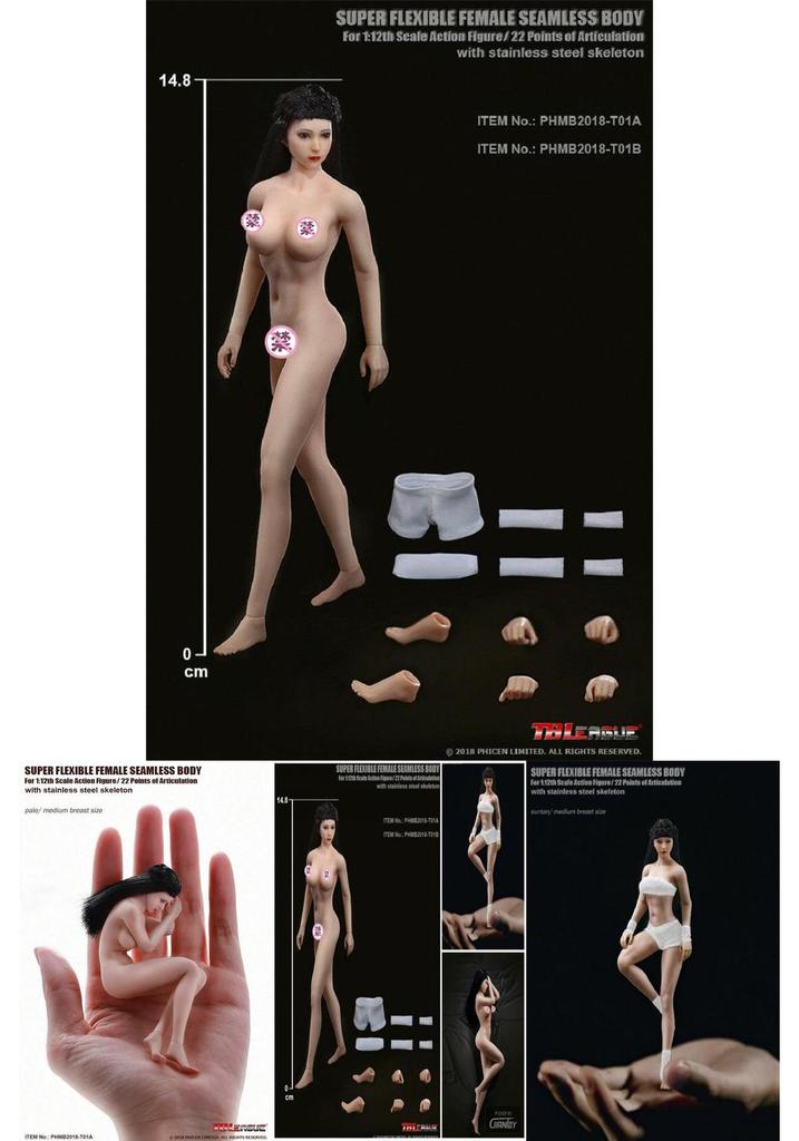 Corp Feminin Fără Cusături la Scara 1/12 Cu Articulații Super Flexibile Pentru Joacă Creativă