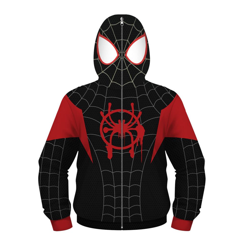 Marvel Kids Hoodie 3D Digital Print Spider-Man Long Sleeve Shirt Role-Play Masked Sweatshirt for Boys Girls New