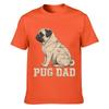 Rustic Woodgrain Pug Dad Portrait Loose Vintage Distressed Washed Casual Tee