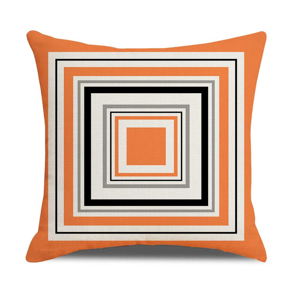 Daily Household Products Classic Simple Geometric Pillowcase Linen Office Cushion Waist Pillowcase