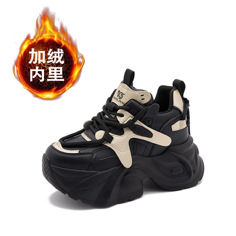 

Женские кроссовки «папины кроссовки» 2025 новая весна дышащие и легкие туфли на толстой подошве, универсальные женские туфли на небольшой внутренней платформе 39