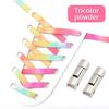 No Tie Shoelaces For Sneakers Elastic Shoe Laces Rainbow Precision Organization Metal Buckle Lock Lazy Shoelace Flat 17 Colors
