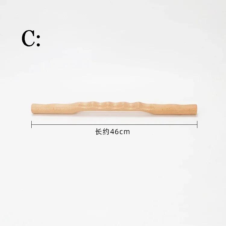 Natural Beech Wooden Neck Shoulder Back Massager Scrape Wood Guasha Stick for Massage Gouache Therapy SPA Beauty Salon Health