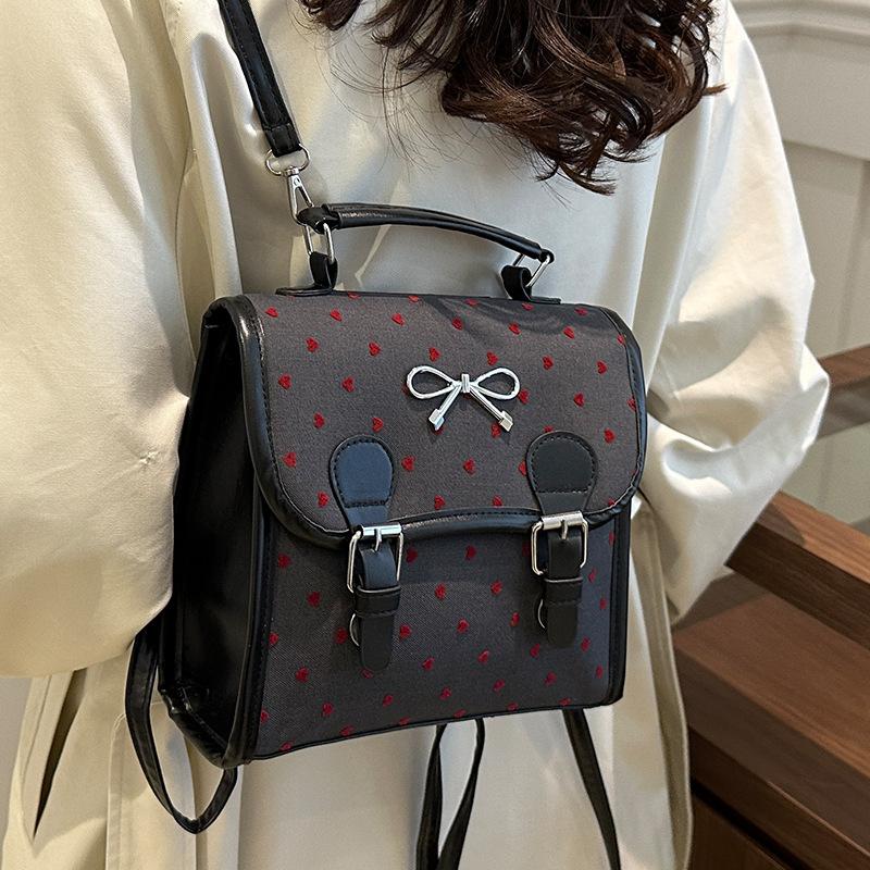 

Рюкзак из холста в горошек в студенческом стиле, женская летняя сумка Tide, универсальная сумка для отдыха и путешествий