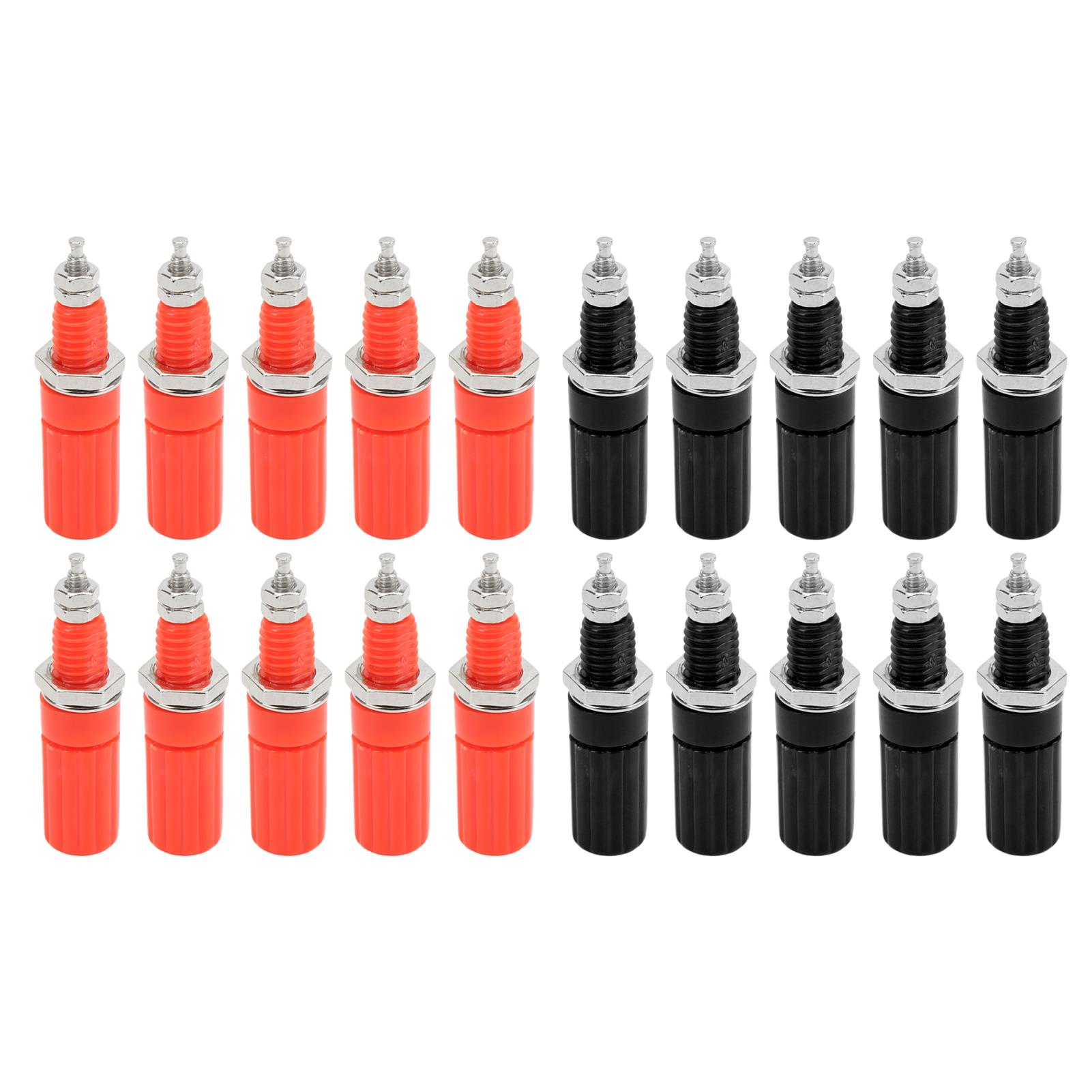 

10Pairs Banana Plug 4mm Corrosion Resistance Insulation Performance Pluggable M3 Binding Post