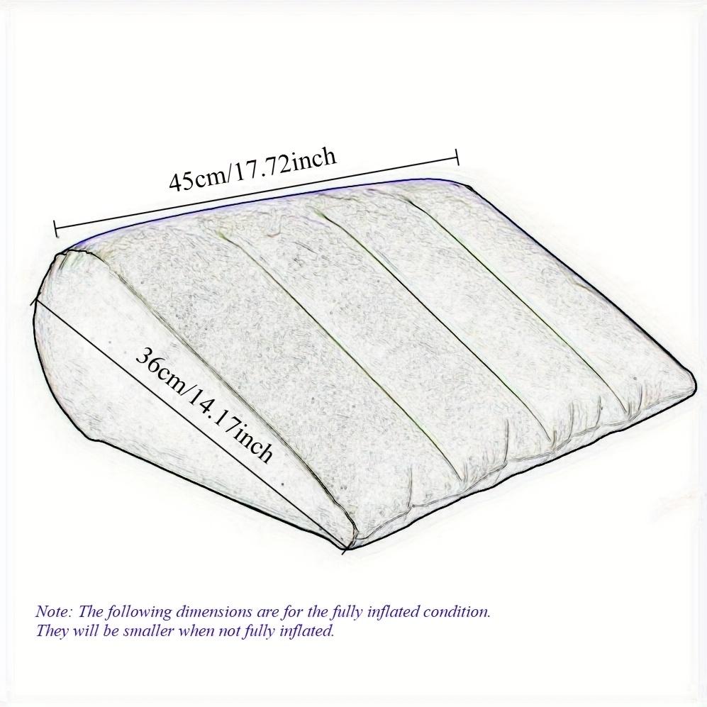 1 Stück Plüsch-Beinkissen mit aufblasbarem PVC-Dreieckskissen, tragbar und waschbar, zuverlässig für den Heim- und Outdoor-Sofa-Gebrauch, kein Strom erforderlich