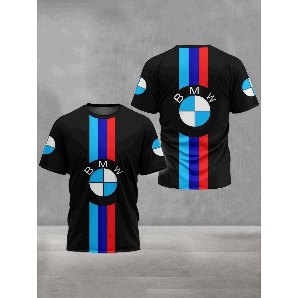 Men's Fashionable Casual Round Neck T-shirt Printed Top for Casual Summer Wear