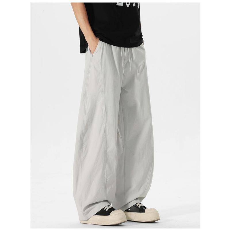 Mens Loose Straight Wide Leg Quick Dry Breathable Casual Work Pants