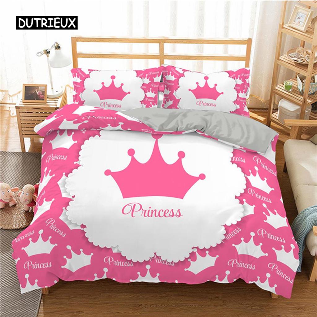 Comforter Lovely Pink Bedding Set 140X200 For Girl Bedroom Bed Single Double Size(No Sheet)