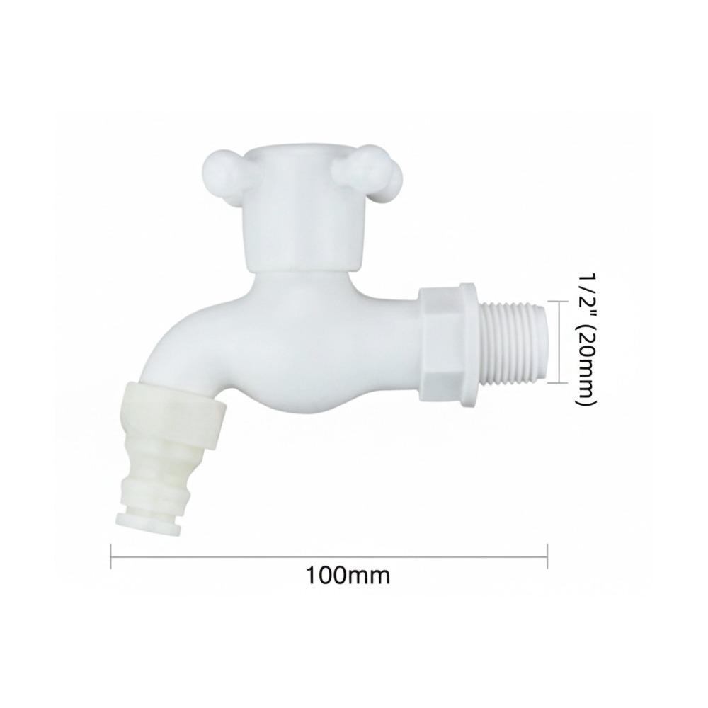 Plastic Washing Machine Tap 1/2" 3/4' Leak-Proof Hose Connector Single Tap Quick Connect Water Faucet Outdoor Balcony Use