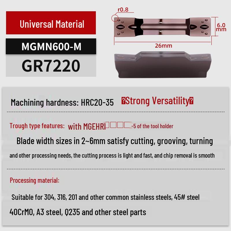 MGGN400/MGMN300/200 CNC Grooving and Parting Cutter Blade