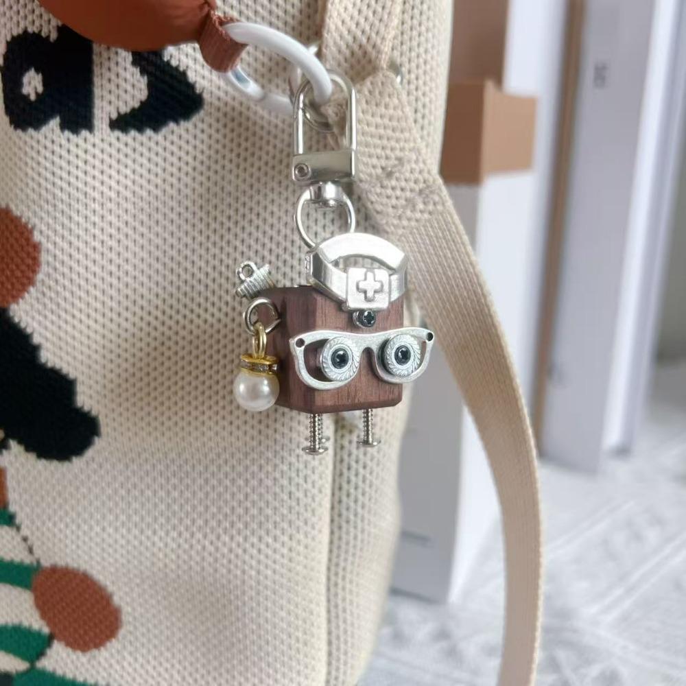 Handmade DIY Punk Bag Pendant Robot Mobile Phone Chain Keychain Tide Play Pendant Pendant Night
