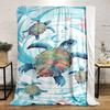 Colorful Sea Turtles with Floral Swirls Patterned Flannel Blanket Perfect for the Bedroom Living Room, Sofa, or a Little Nap