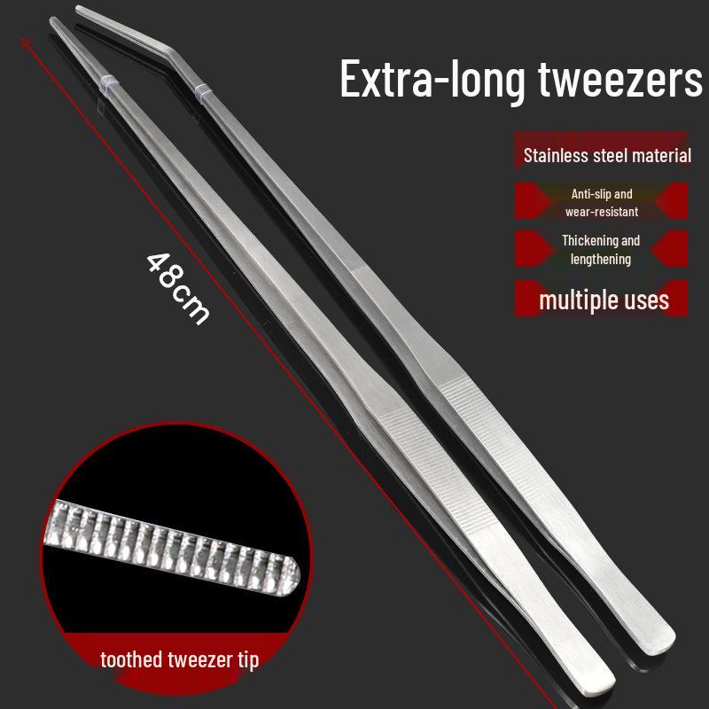 Non-slip Stainless Steel Tweezers for Gardening, Aquariums, and Succulents