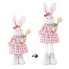 Easter Standing Plush Bunny Lifelike Adorned Easter Standing Bunny with Stretchable Legs for Home Decoration Pink