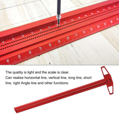 T-Shaped Marking Ruler, T-Shaped Woodworking Ruler, Woodworking Scriber, T-Straightedge, Hole Alignment Marking Gauge, Aluminum Alloy Measuring Tool f